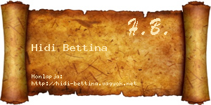 Hidi Bettina névjegykártya
